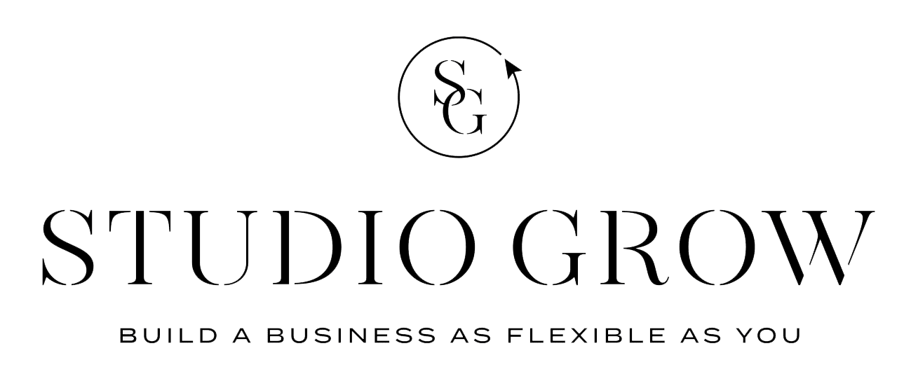 Black Studio Grow logo on transparent background.