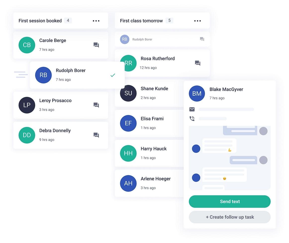 Loyalsnap dashboard cards showing modal information of a client