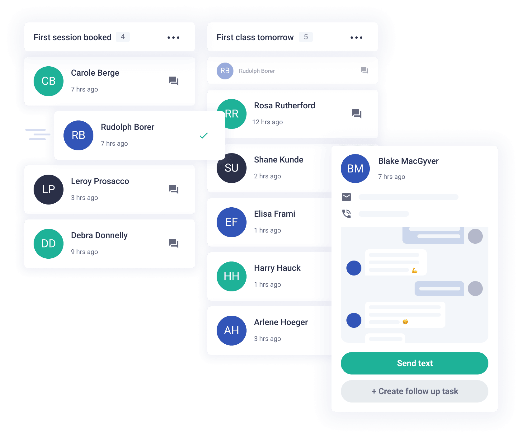Loyalsnap dashboard cards showing modal information of a client